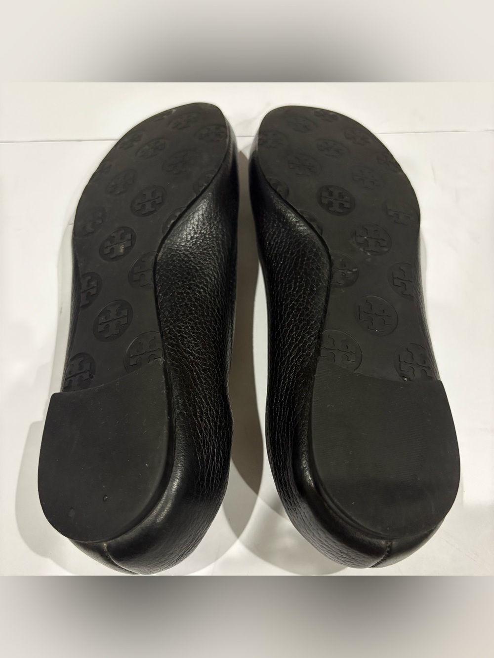 Tory Burch Reva Ballet Flats Womens 7 M Black Leather Double T Logo Shoes - Picture 8 of 10